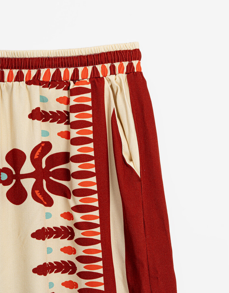 Bottoms Pantalón Estampado Bohemio - Combinacion Bicolor