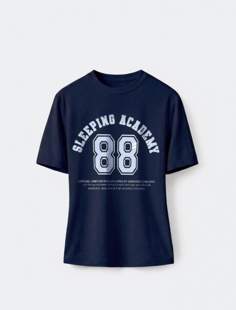 CAMISETA DE MANGA CORTA CON ESTAMPADO AZUL