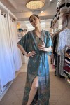Vestido Manu de seda Turquesa y azul