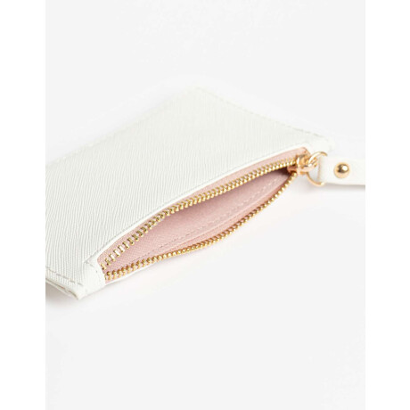 Tarjetero Con Cierre Blanco Crudo