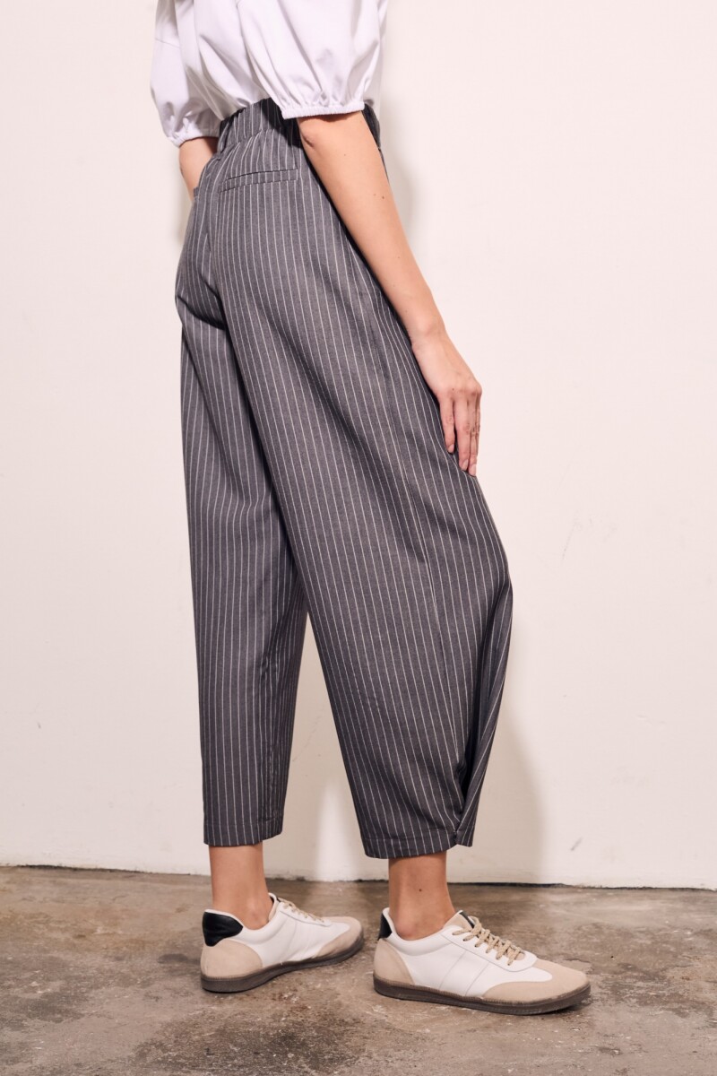 Pantalón A Rayas Gris