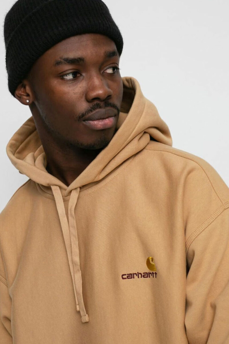 Hooded American Script Sweat Marron