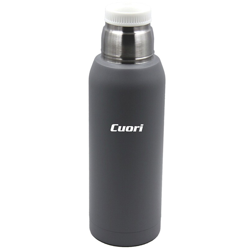 Termo Cuori Ícaro 1 L De Acero Inoxidable Con Tapón Cebador Para Mate Y Bebidas Gris