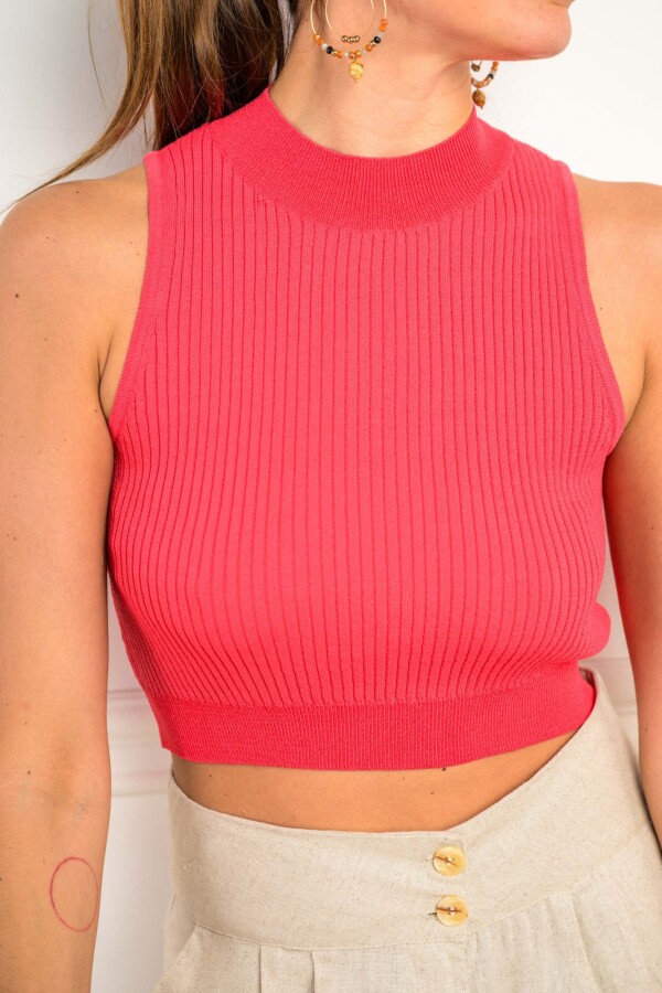 Top Halter Tejido Coral