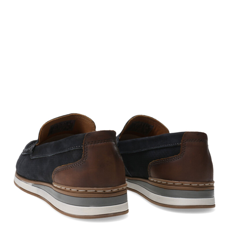 Zapatos de Hombre Democrata ROM Azul Marino - Marrón Tabaco