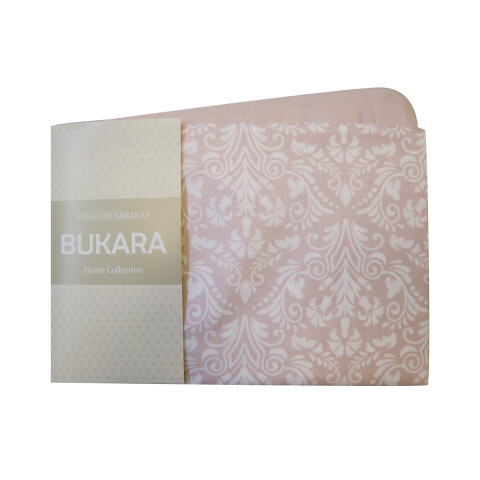 Juego Sábanas Queen Size Bukara 100% Microfibra 255-1 ARABESCO ROSA