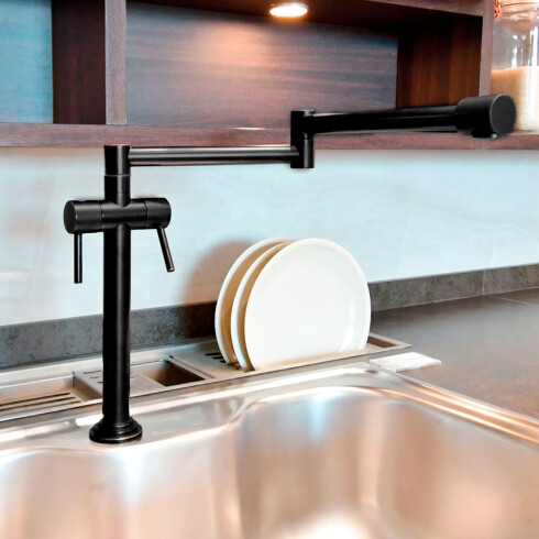 Griferia Monocomando Cocina Industrial Color Cobre Cepillado 000