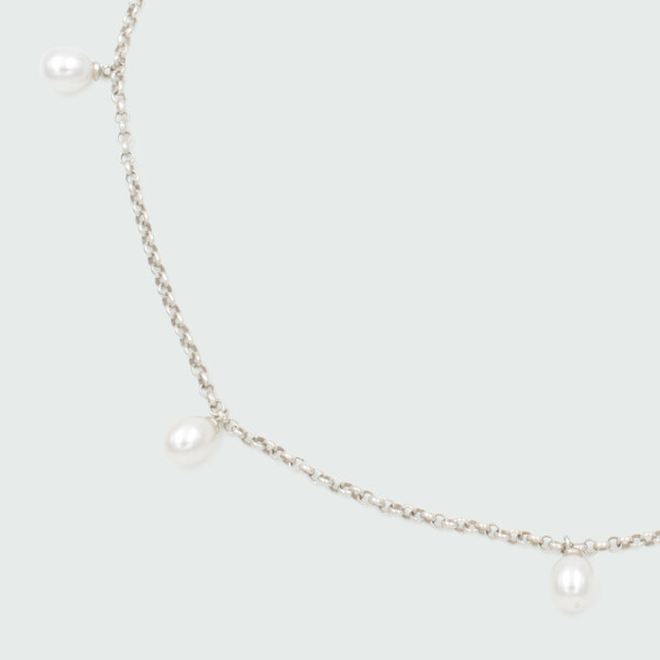 Cadena Aqua de MOON en plata 925 con perlas de rio Cadena Aqua de MOON en plata 925 con perlas de rio