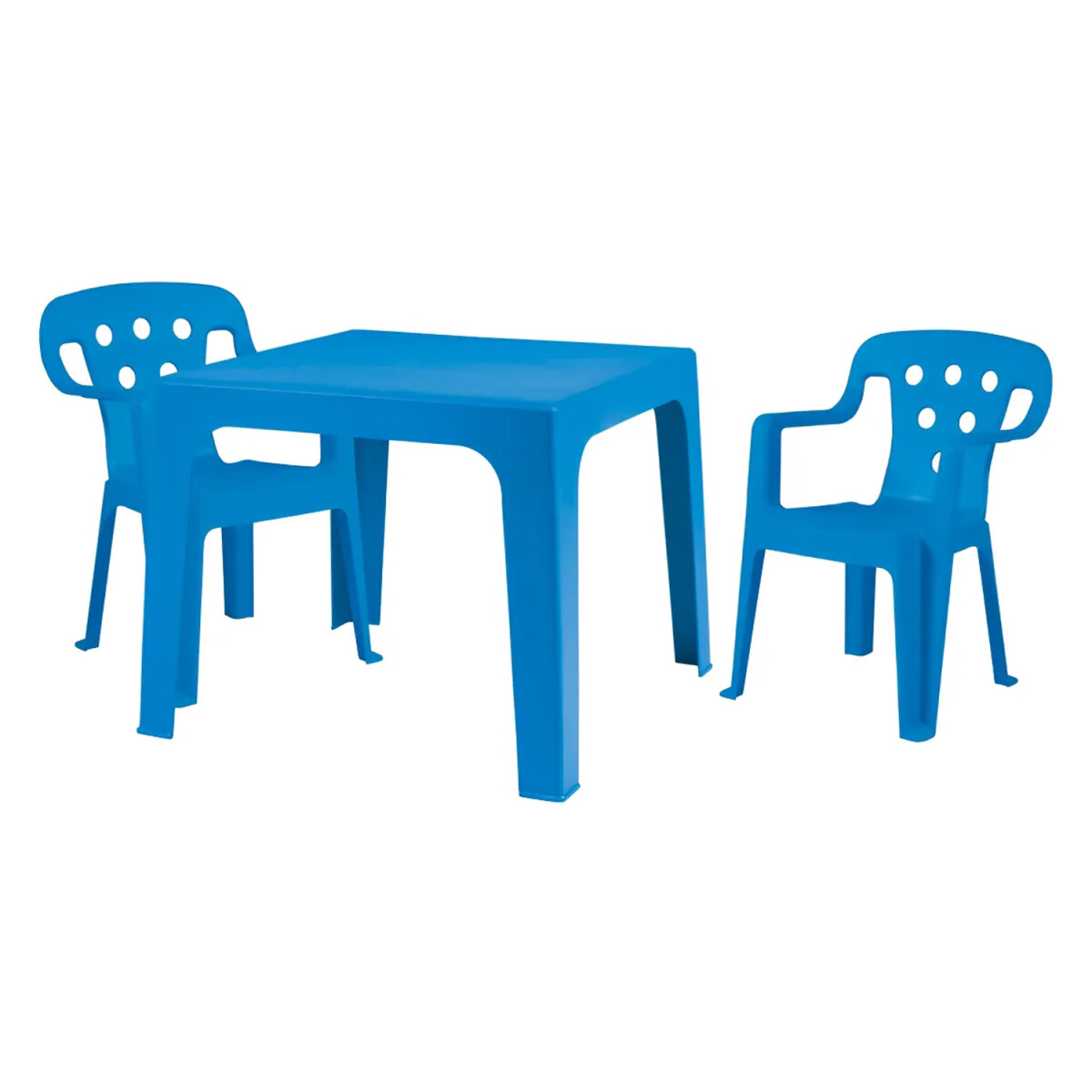 Set Mesa 54x54x46cm y 2 Sillas Infant Plást Reforzado 40kg - Azul 