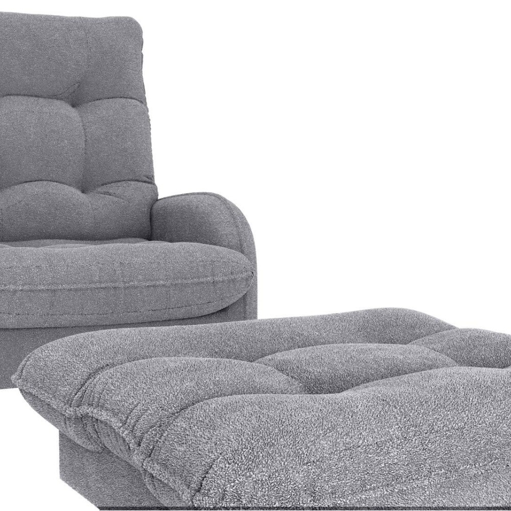 Butaca 1 Cuerpo Living + Puf - Nantes Gris