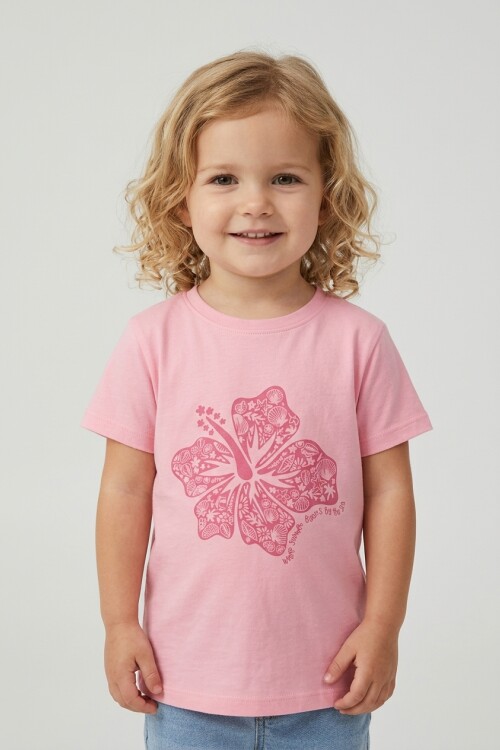 Remera m/c estampada Bloom by the Sea ROSA
