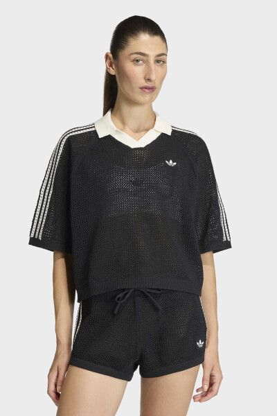 CROCHET POLO Negro