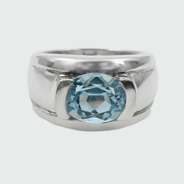 Anillo Acacia de plata 925 con topacio azul Anillo Acacia de plata 925 con topacio azul