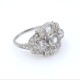 Anillo oro 18k blanco y platino, brillantes y diamantes Anillo oro 18k blanco y platino, brillantes y diamantes