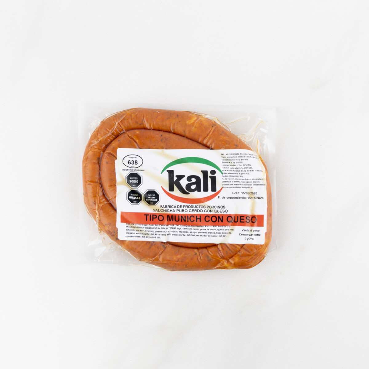 Salchicha Munich c/queso Kali 