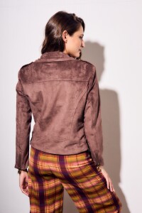 Campera Gamuza Cuero Vegano Chocolate