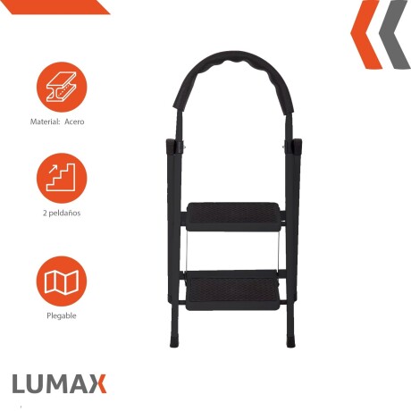 Escalera Tijera 2 Escalones De metal/plastico Base Antideslizante Negro