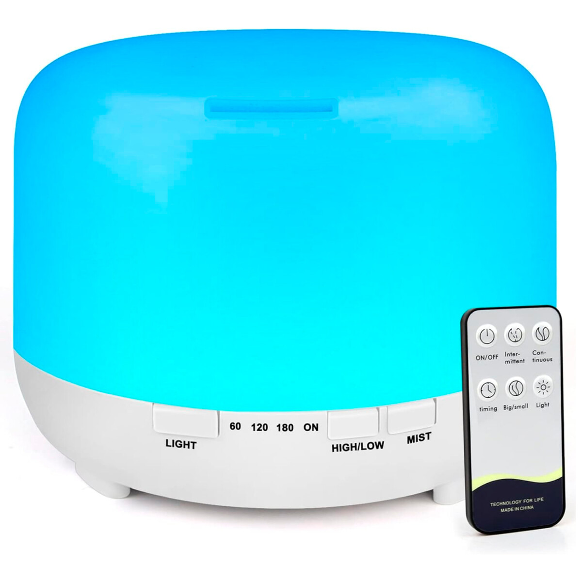Aromatizador Difusor Vaporizador Humidificador de ambientes con iluminacion luz Led RGB multicolor HMJ025 