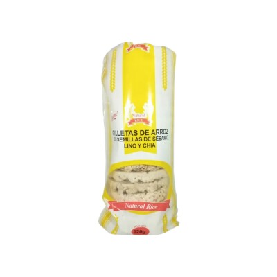 Galletas De Arroz Con Sésamo, Lino Y Chía Sin Gluten Natural Rice Gall De Arroz Con Ses Lino Ch