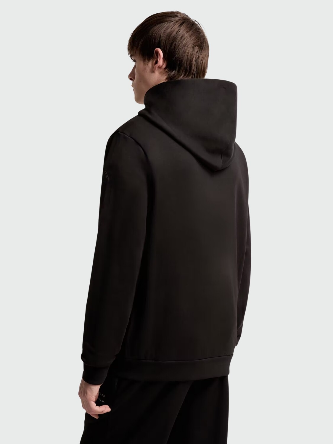 MONCLER - Campera de algodón suave con capucha Negro