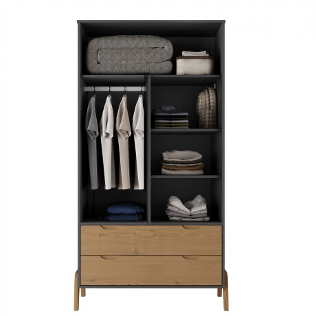 Ropero 2 puertas Linea Veneza Grafito/Miel