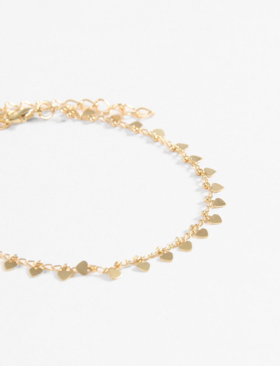 Tobillera mini hearts - dorado 