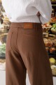 PANTALON WIDE XL LINEN SS26 Chocolate