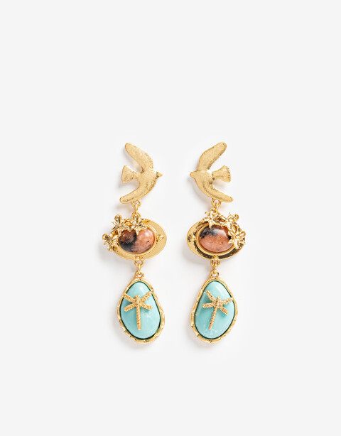 Aros Colgantes Largos Color Aros Colgantes Largos Multidijes - Combinacion Multicolor