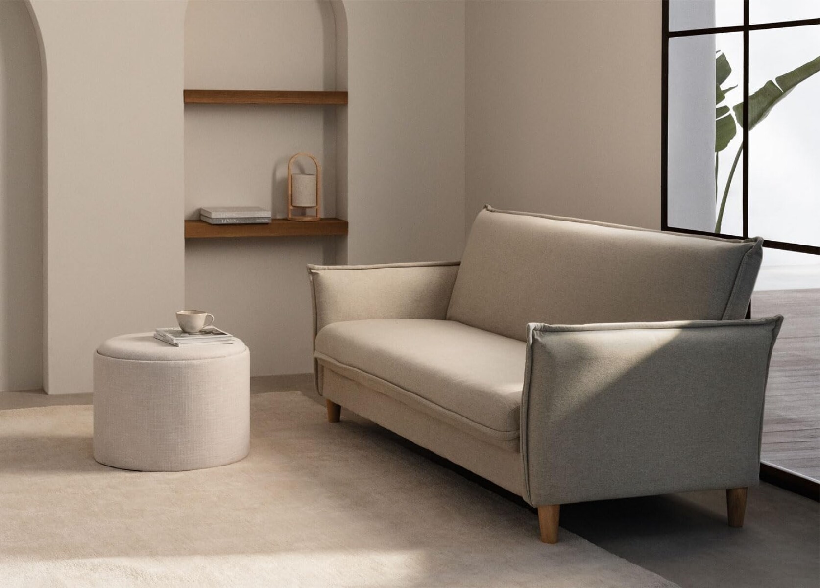 Sillón Cama Lauren c/Baúl - Beige 