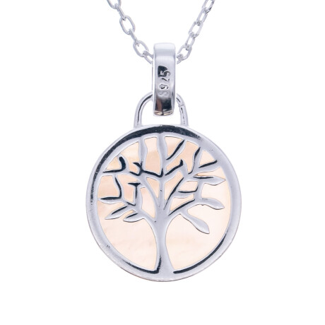 Conjunto de cadena y dije de plata 925 con nácar, ARBOL DE LA VIDA Conjunto de cadena y dije de plata 925 con nácar, ARBOL DE LA VIDA