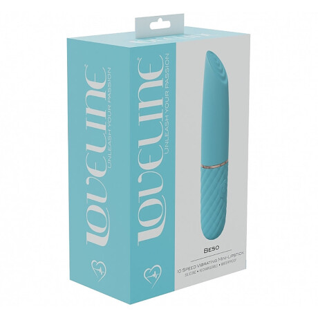 Vibrador Clitoriano Beso Tipo Lápiz Labial Loveline Azul