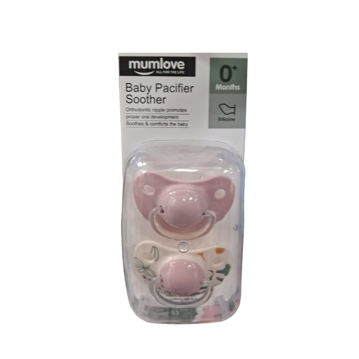Mumlove chupete anatómico pack x2 - 0+m Rosa 