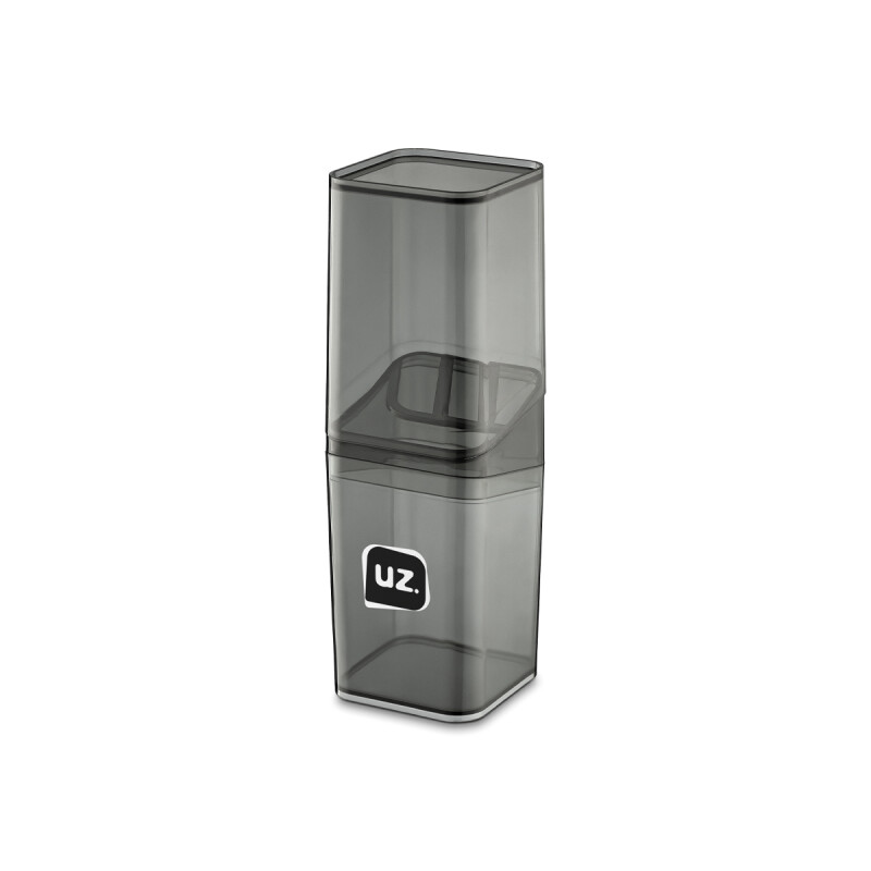 Porta Cepillo Con Tapa NEGRO TRASLÚCIDO