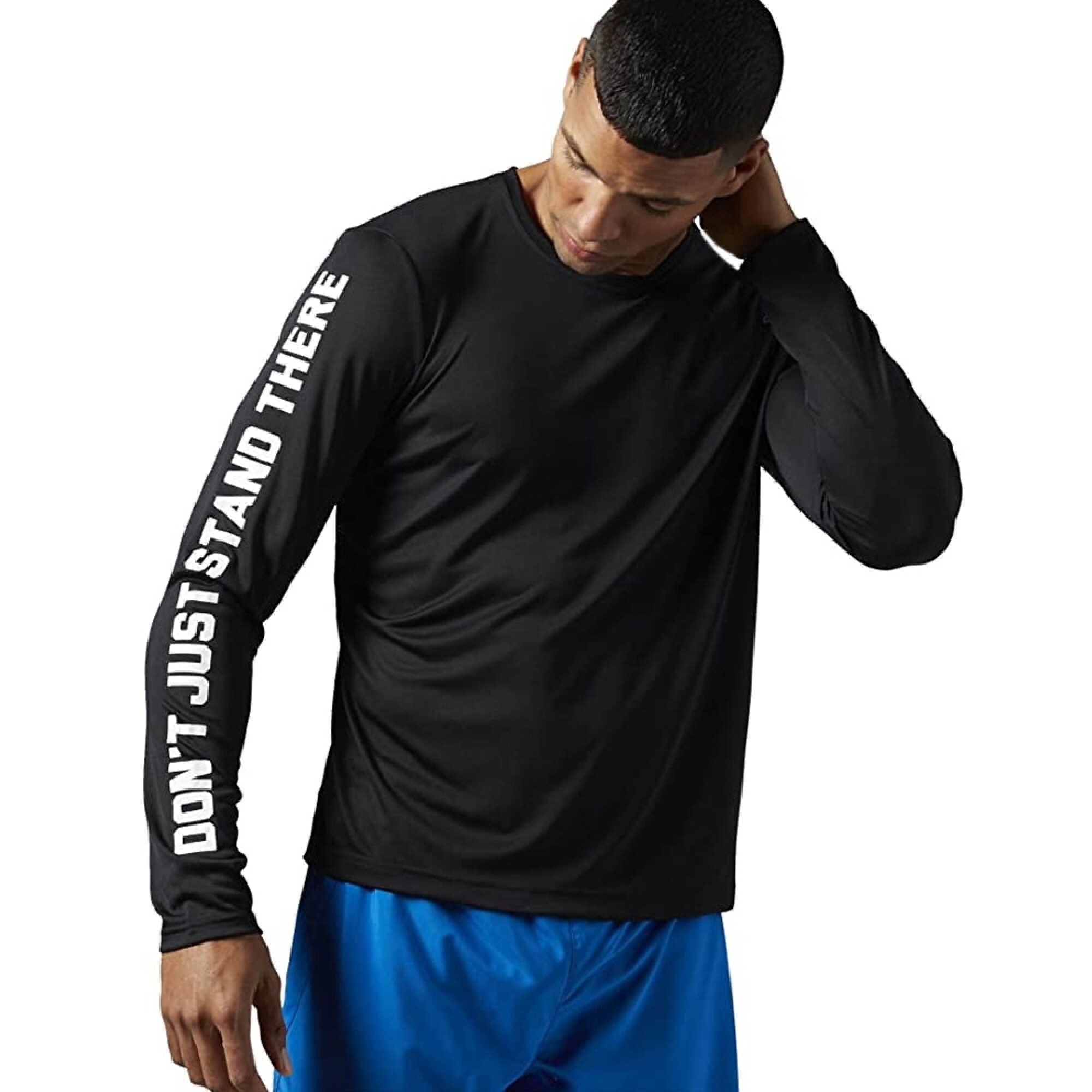 Camiseta Reebok Para Hombre Re Ls Tee Deportes Running - Negro — HTS