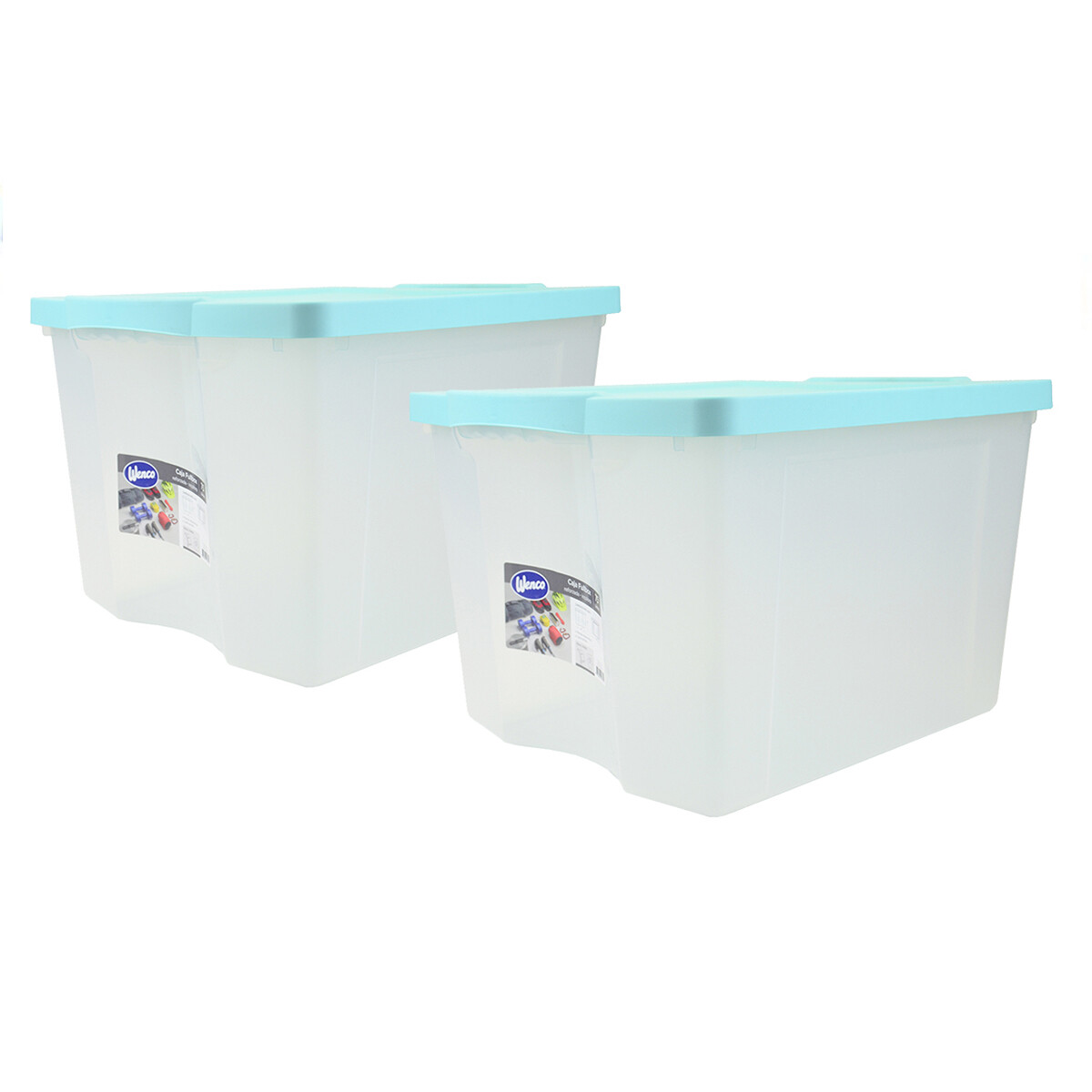 Set x2 Caja organizadora 75 lts Fullbox - TRANSPARENTE 