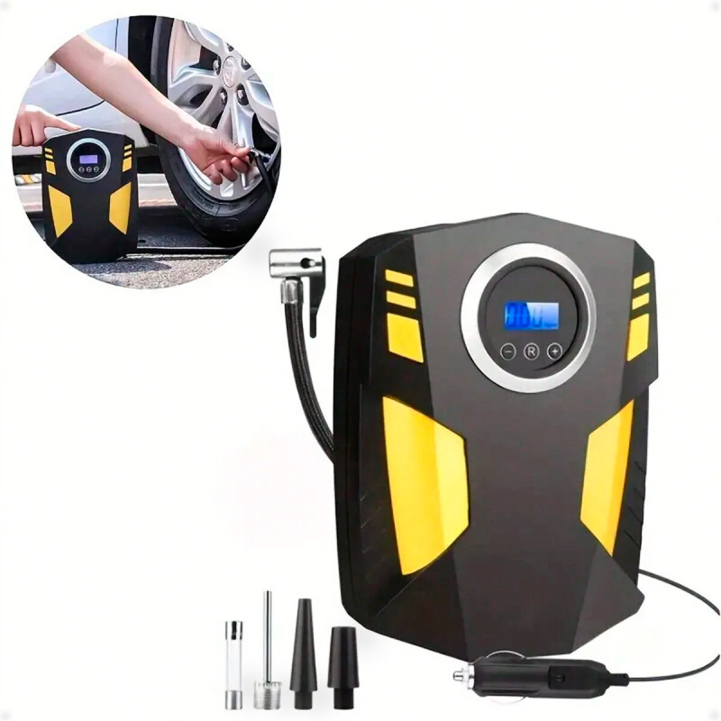 Compresor Inflador Eléctrico de Llantas para Auto con LCD Bomba de Aire Compresor Inflador Eléctrico de Llantas para Auto con LCD Bomba de Aire