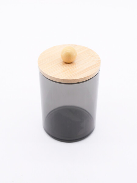 ORGANIZADOR DE ALGODÓN CON TAPA BAMBU GRIS (V)