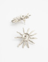 Aros Pasantes Metal Aros Maxi Pasantes Sol - Plateado Plata Cepillada Mate