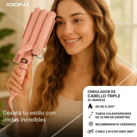 ONDULADOR DE CABELLO TRIONDAS XI-WAVE32 ROSA