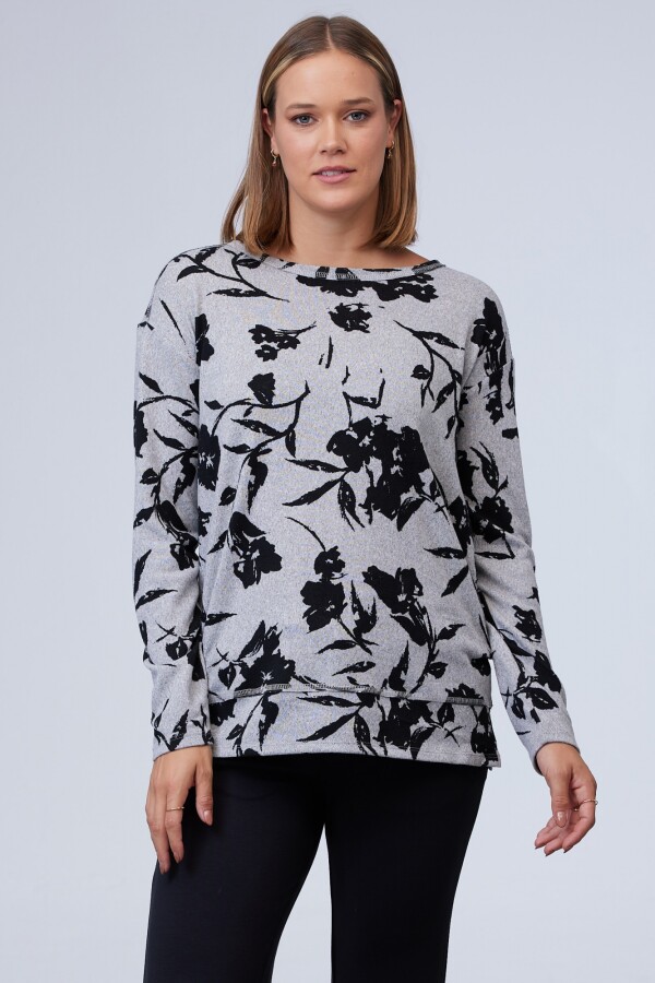 Buzo Soft Flores GRIS/MULTI