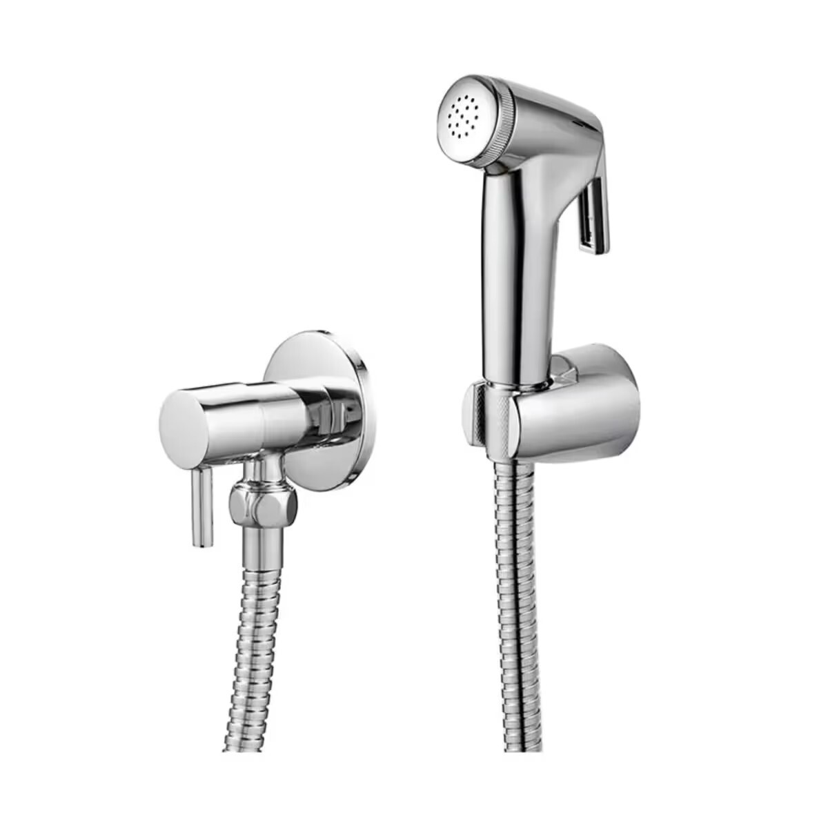 Grifería De Ducha Higiénica De Pared Completa Agua Fría Cromado 