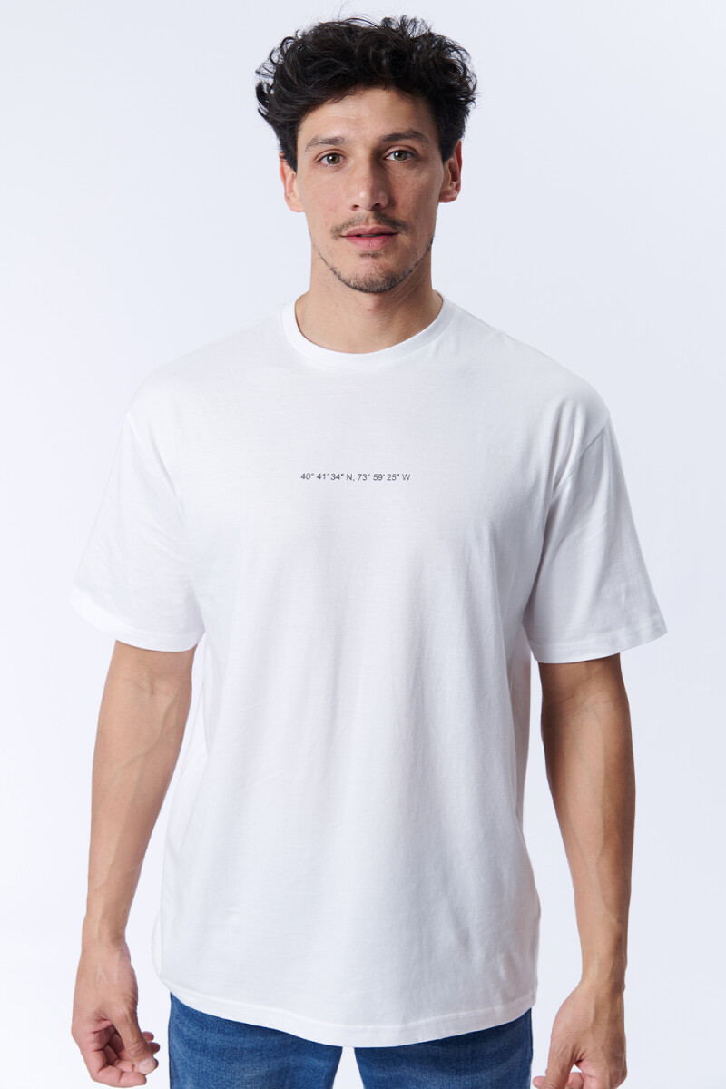 Remera oversize manga corta estampada - Blanco 