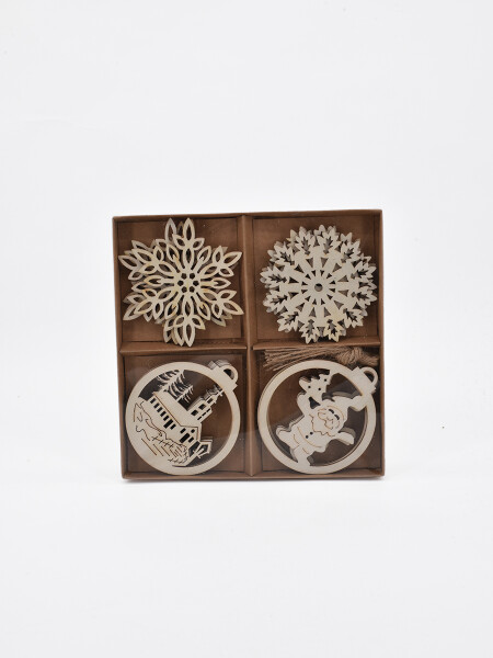 ADORNOS COLGANTE CALADO SET X 16 BEIGE