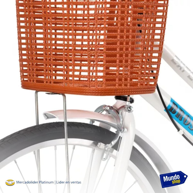 Bicicleta Playera Paseo Dama Rodado 26 + Bolso + Parrilla Blanco