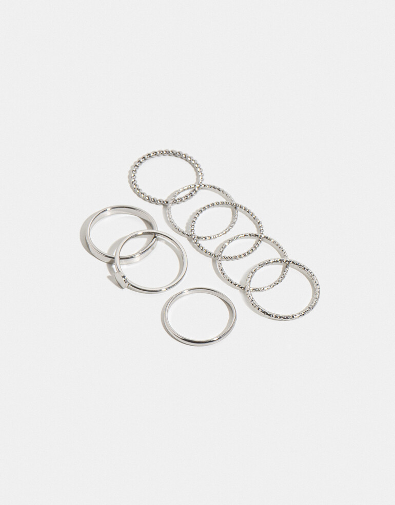Sets Anillos Set De Anillos - Plateado Rodio
