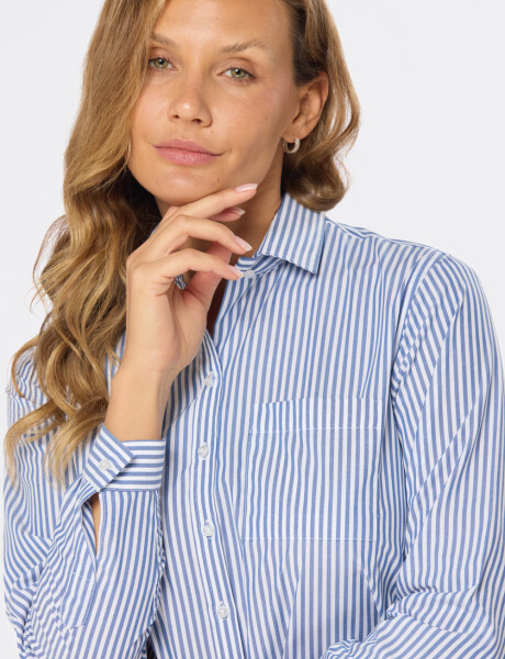 CAMISA HOLGADA RAYADA Azul