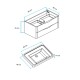 MUEBLE DE BAÑO ROBLE CLARO mueble: 80x48x45cm lavamanos: 90x48x14 ROBLE CLARO