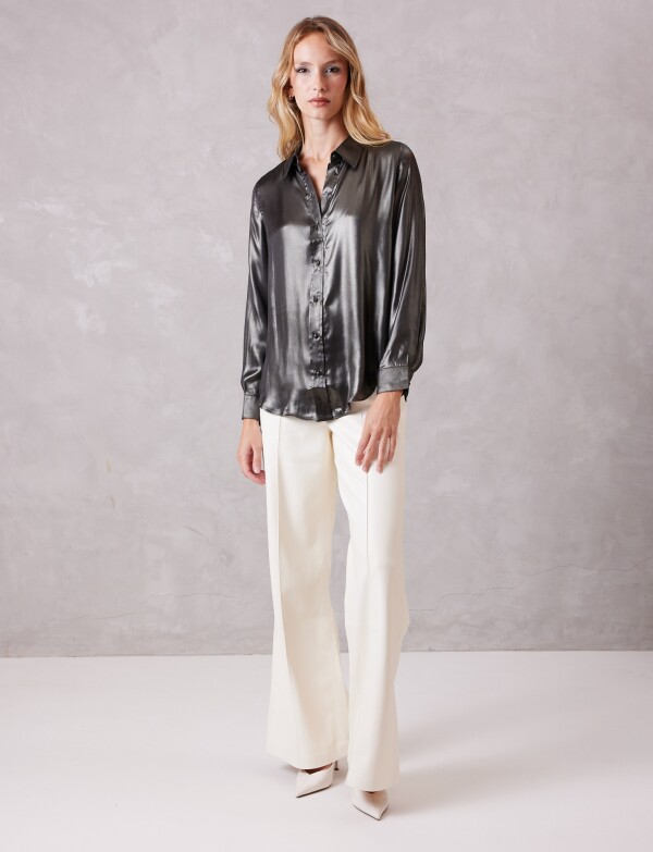 Camisa Metalizada GRIS OSCURO