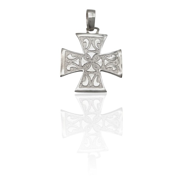 Dije Cruz Greca-Plata 925-Resina negra-CP3160 Sinpiedra