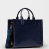 Cartera de Mano Capri En Cuero Liso Azul